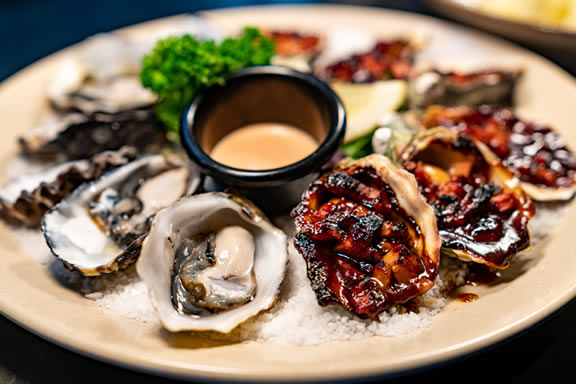 Freshly Shucked Coffin Bay Oysters - Natural and Kilpatrick Freshly Shucked Coffin Bay Oysters - Natural and Kilpatrick