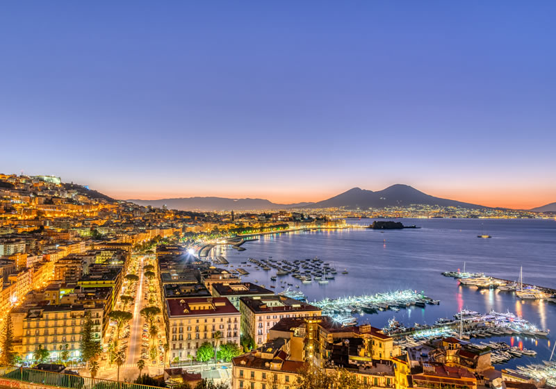 Naples in Italy before sunrise